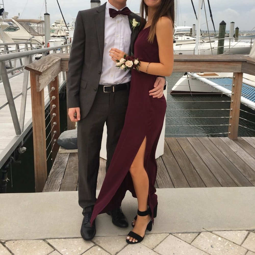 maroon prom dress